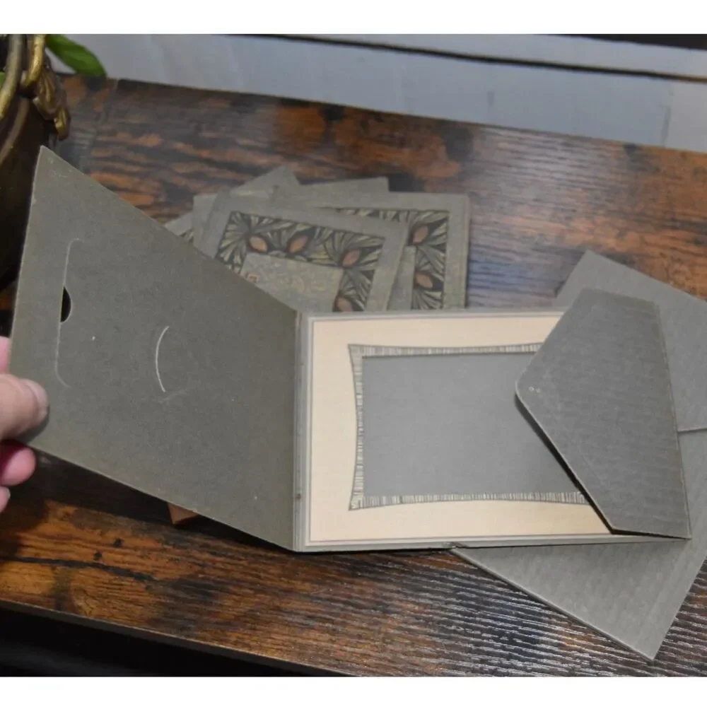 Antique 1920s Reliance Photo Greeting Card Folders Pinecone Design Lot